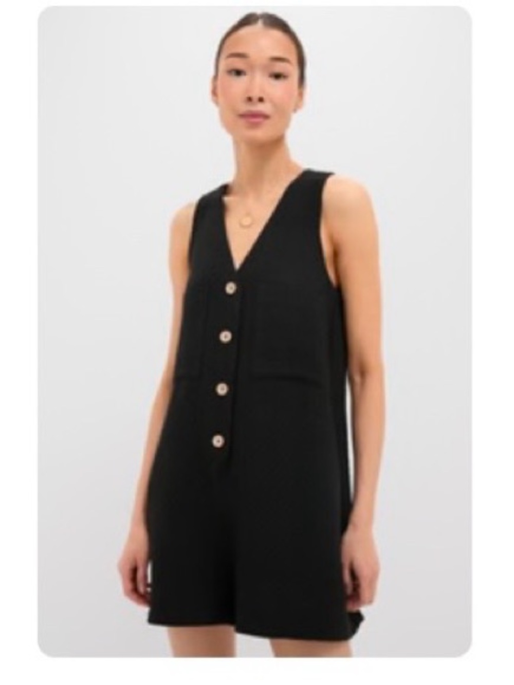 NWOT Tuckernuck Black Textured V-Neck Myla Romper